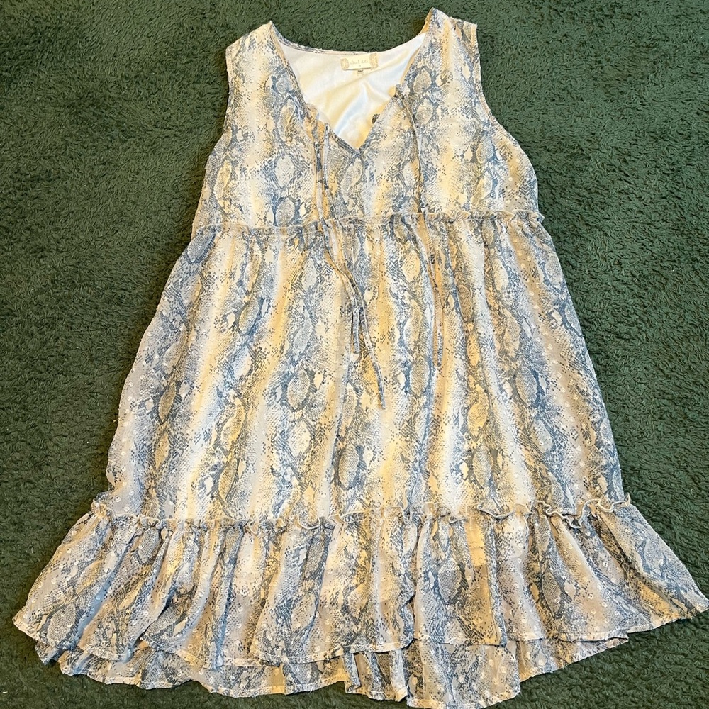 Altar'd State Blue and Yellow Patterned Dress